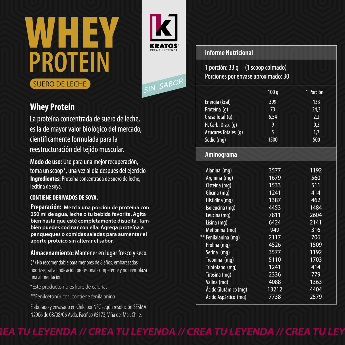 Whey protein sin sabor