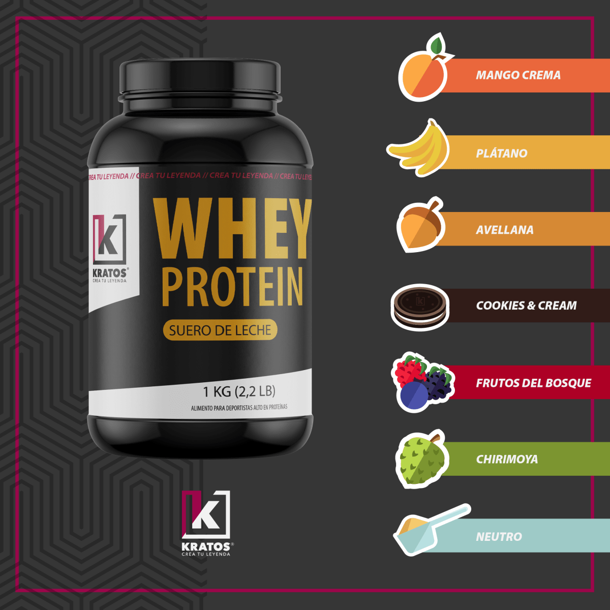 Whey protein sabor chirimoya